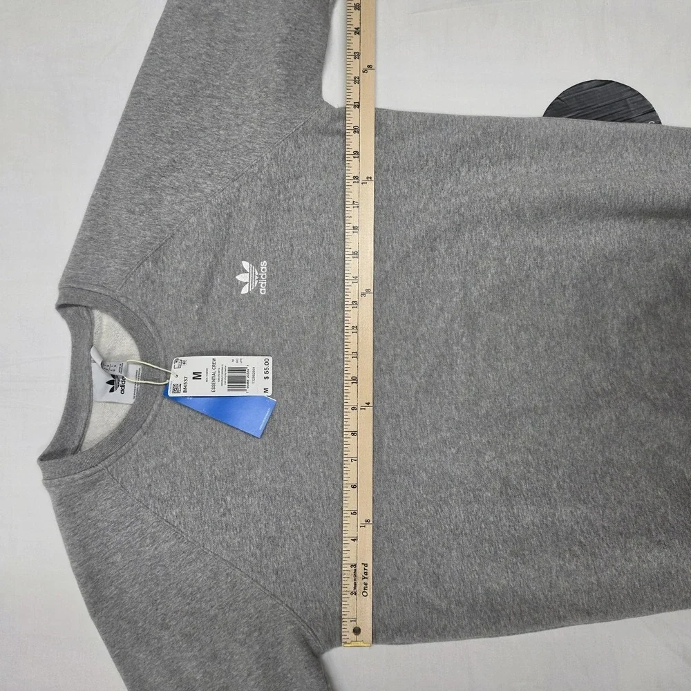 Adidas Essential Crewneck Sweatshirt Heathered Gray IM4537 Men's Size Medium